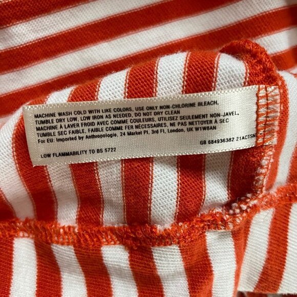 Anthropologie Saturday Sunday Cabana Chemise Orange Cream Stripe Dress Size XS‎ - Picture 9 of 9
